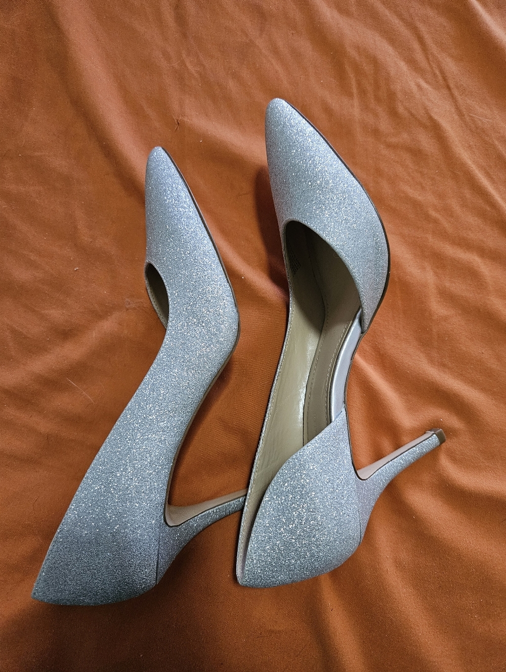 BCBGeneration Silver Sparkle Pumps